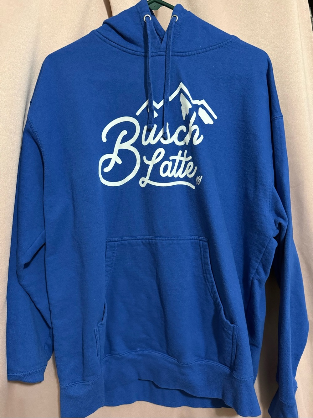 Busch Latte Womans Blue Zip-Up Hoodie Sweatshirt